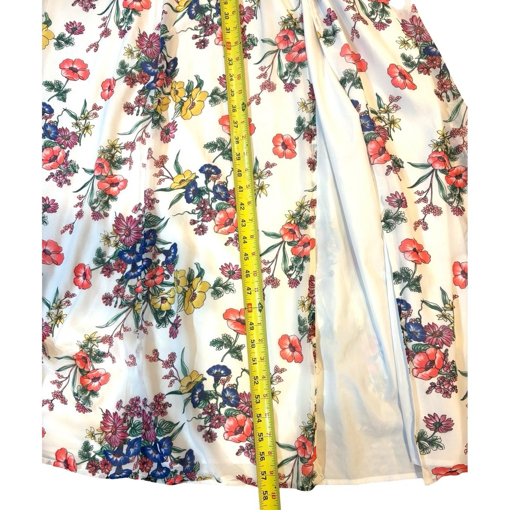 Express Floral Halter Maxi Dress Side Cutout Keyhole Boho Summer Wedding Size M - Picture 12 of 14